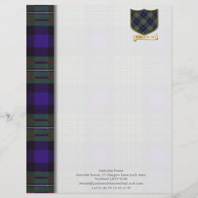 Ferguson tartan design paper (Front)