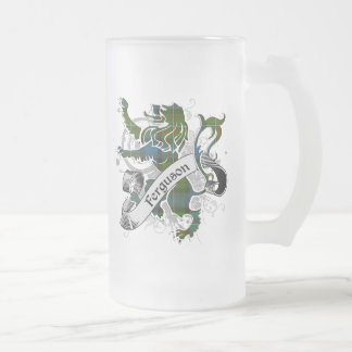 Ferguson Tartan Lion Frosted Glass Beer Mug