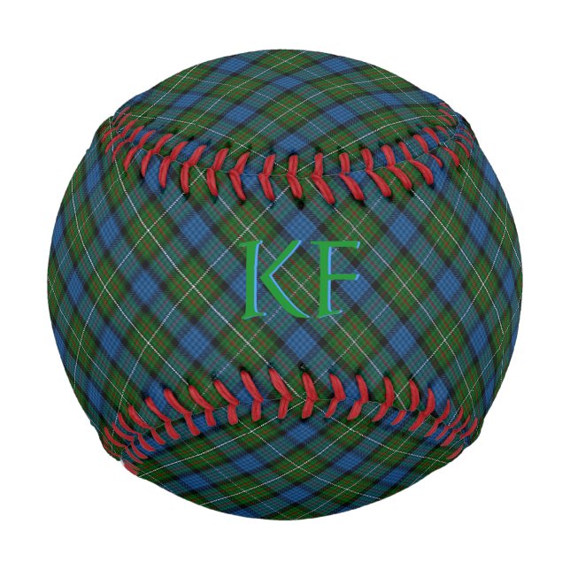 Fergusson Official Tartan with monogram / initials Baseball (Front)