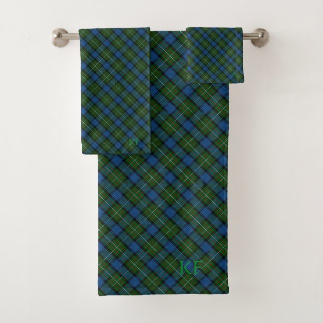 Fergusson Official Tartan with monogram / initials Bath Towel Set (Insitu)