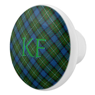 Fergusson Official Tartan with monogram / initials Ceramic Knob