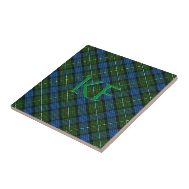 Fergusson Official Tartan with monogram / initials Ceramic Tile (Side)
