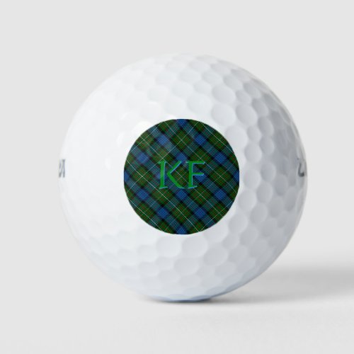 Fergusson Official Tartan with monogram / initials Golf Balls