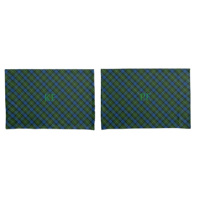 Fergusson Official Tartan with monogram / initials Pillow Case (Front-Set)