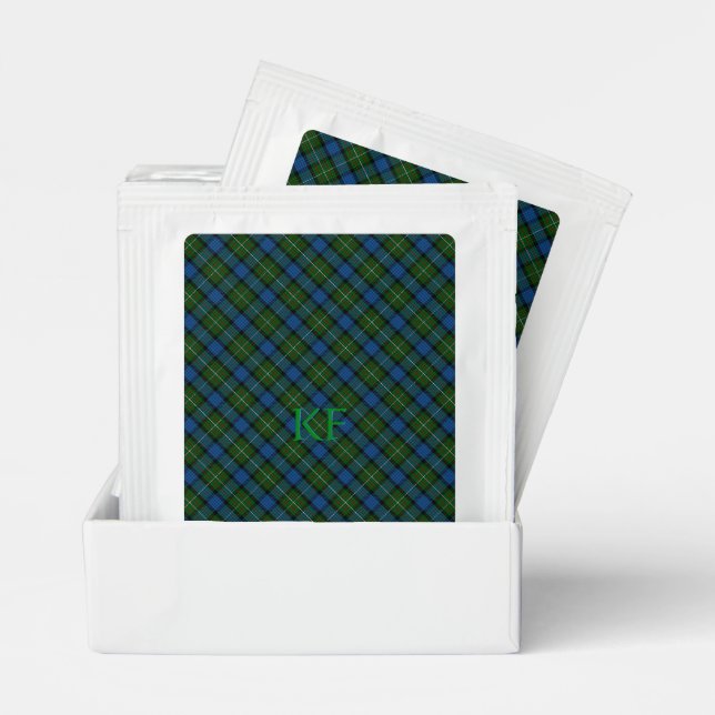 Fergusson Official Tartan with monogram / initials Tea Bag Drink Mix (Pair)