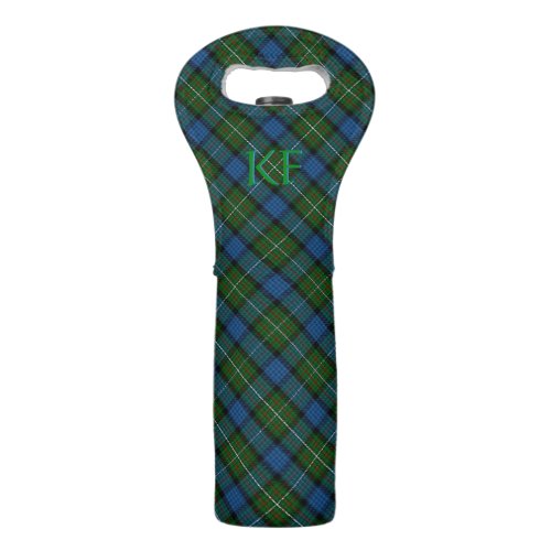 Fergusson Official Tartan with monogram / initials Wine Bag