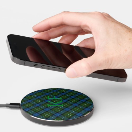 Fergusson Official Tartan with monogram  initials Wireless Charger