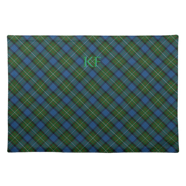 Fergusson Official Tartan with monogram / name Cloth Placemat (Front)