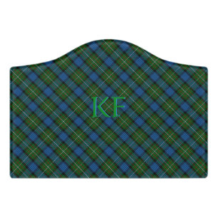 Fergusson Official Tartan with monogram / name Door Sign