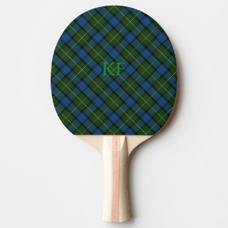 Fergusson Official Tartan with monogram / name Ping Pong Paddle