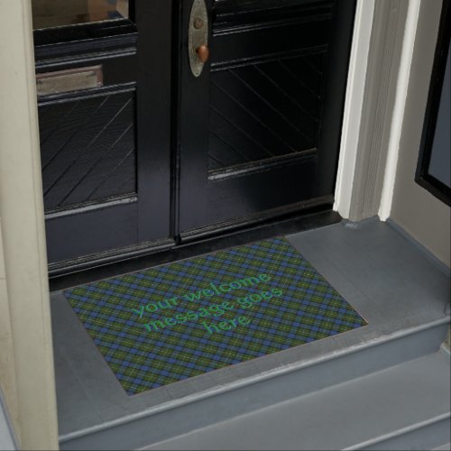 Fergusson Official Tartan with welcome message Doormat