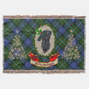 Fergusson Scottie Dog Christmas Throw Blanket