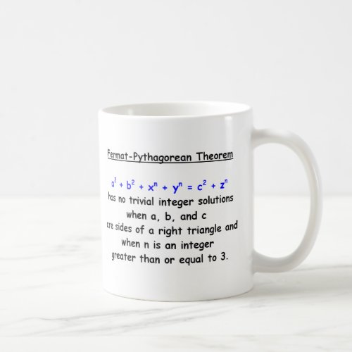 Fermat_Pythagorean Silly Theorem Coffee Mug