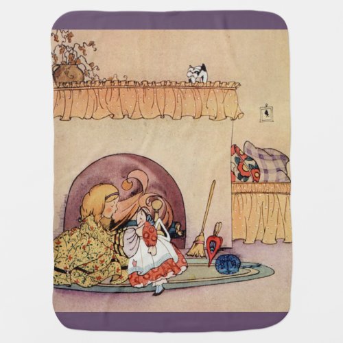 Fern Bisel Peat vintage Jiji Lou illustration Swaddle Blanket
