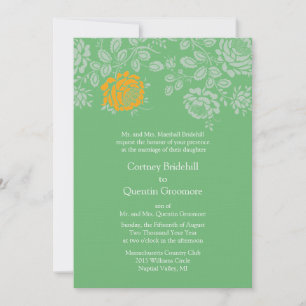 Fern Bold Colored Wedding Invitation