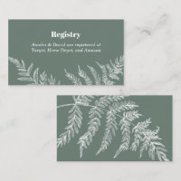 Fern Botanical Bridal Registry Insert Card
