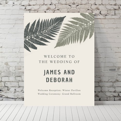 Fern Botanical Modern Minimal Woodland Wedding Foam Board