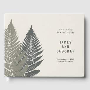 Fern Botanical Modern Minimal Woodland Wedding Guest Book