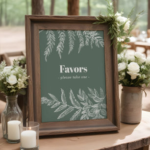 Fern Botanical Shower or Wedding Favor Sign