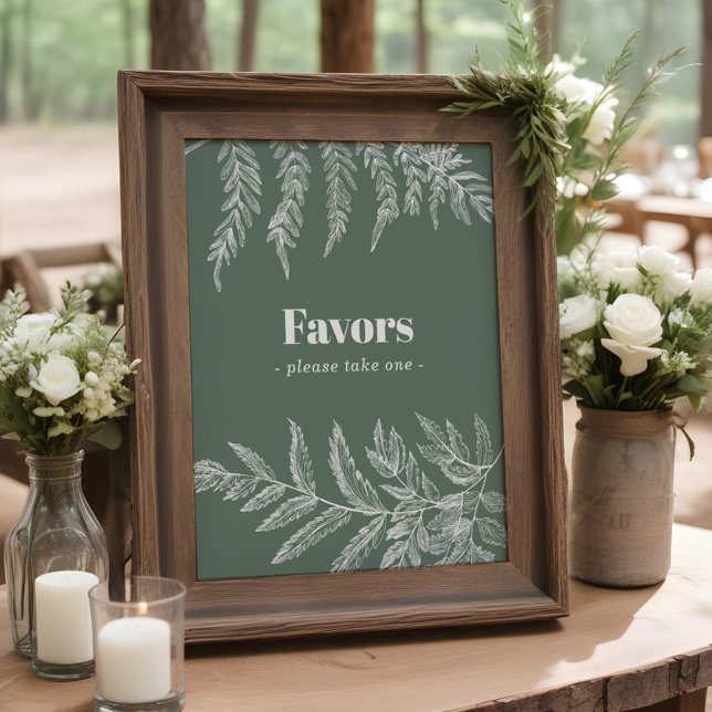 Fern Botanical Shower or Wedding Favor Sign (Creator Uploaded)
