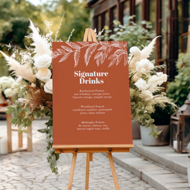 Fern Botanical Woodland Signature Drinks Menu Post Poster (Creator Uploaded)
