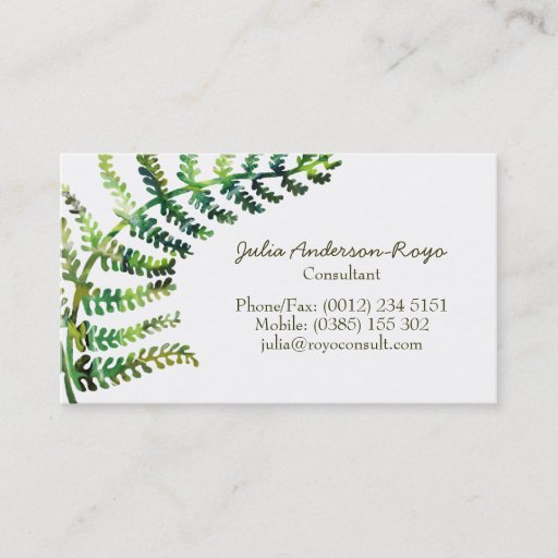 Customizable Fern Bussiness Card Business Card