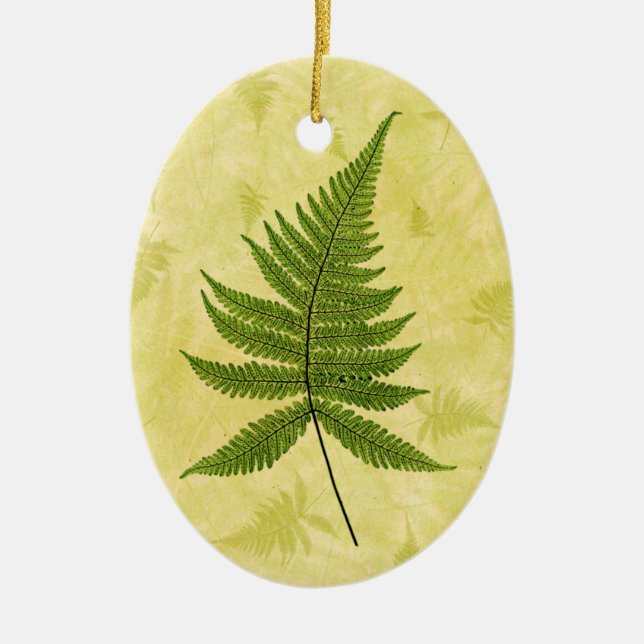 Fern Ceramic Ornament (Front)