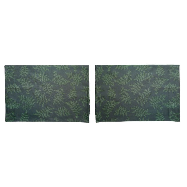 Fern design on green pillow case (Front-Set)