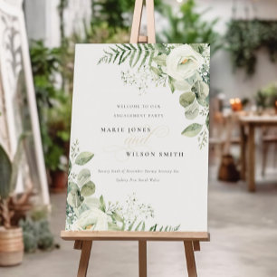 Fern Eucalyptus Greenery Fauna Engagement Welcome Foam Board