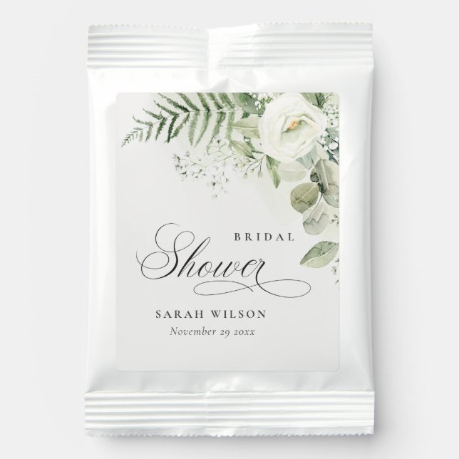 Fern Eucalyptus Greenery Foliage Bridal Shower Lemonade Drink Mix (Front)