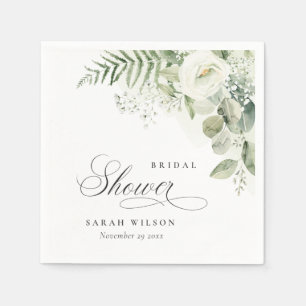 Fern Eucalyptus Greenery Foliage Bridal Shower  Napkins