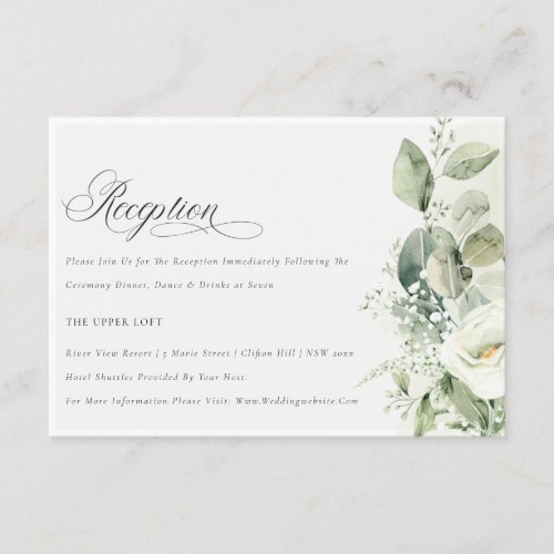 Fern Eucalyptus Greenery Foliage Wedding Reception Enclosure Card