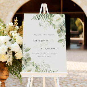 Fern Eucalyptus Greenery Foliage Wedding Welcome Foam Board