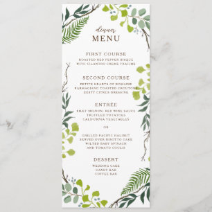 Fern Eucalyptus Hand-Drawn Greenery Wedding Menu