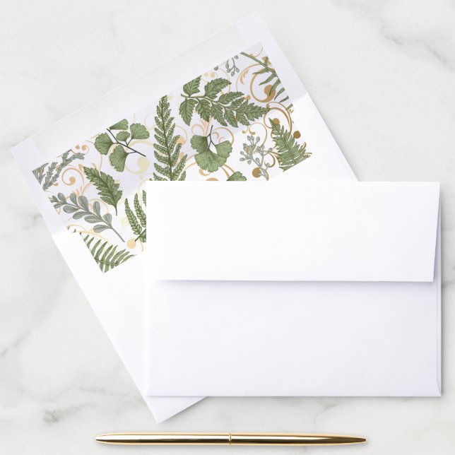 Fern Floral Pattern Envelope Liner (Desk)
