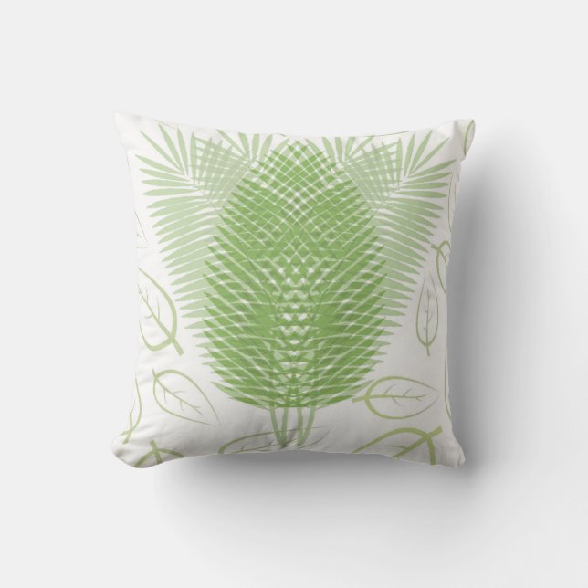 Fern Forest Reversible Design Throw Pillow (Front)