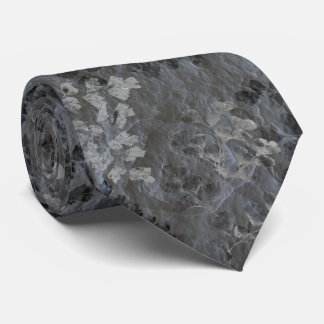 Fern Fossils in Grey Slate Pattern Neck Tie