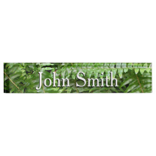 Fern Fronds I Green Nature Desk Name Plate