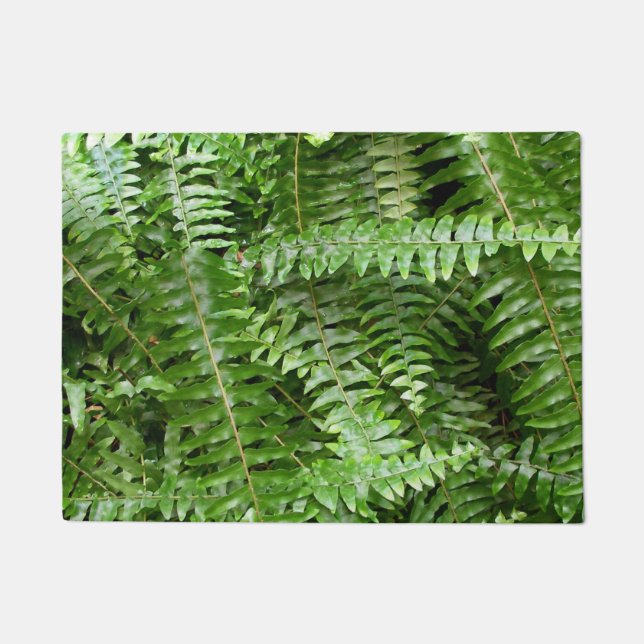 Fern Fronds I Green Nature Doormat (Front)