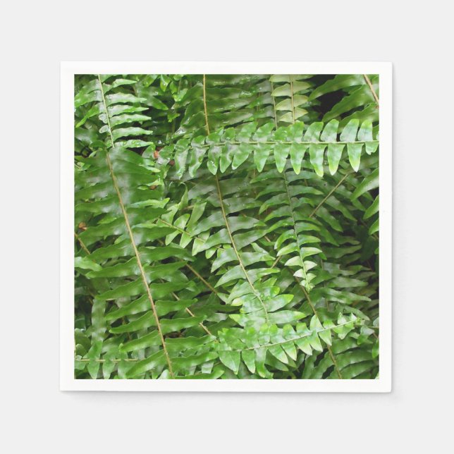 Fern Fronds I Green Nature Napkins (Front)