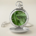 Fern Fronds I Green Nature Pocket Watch