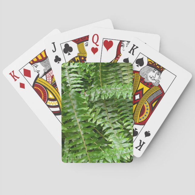 Fern Fronds I Green Nature Poker Cards (Back)