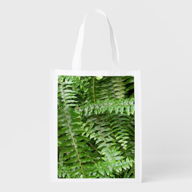 Fern Fronds I Green Nature Reusable Grocery Bag (Front)