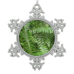 Fern Fronds I Green Nature Snowflake Pewter Christmas Ornament