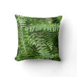 Fern Fronds I Green Nature Throw Pillow