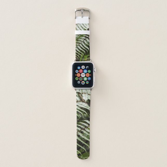 Fern Fronds II Dark Green Nature Apple Watch Band (Front)