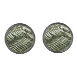 Fern Fronds II Dark Green Nature Cufflinks