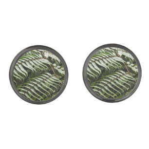 Fern Fronds II Dark Green Nature Cufflinks