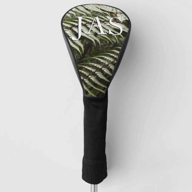 Fern Fronds II Dark Green Nature Golf Head Cover (Front)