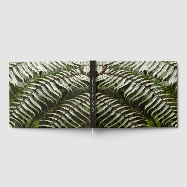 Fern Fronds II Dark Green Nature Guest Book (Full)